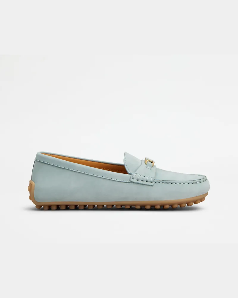 TOD'S Mokassins City Gommino aus Nubukleder, HELLBLAU Shoes Hellblau