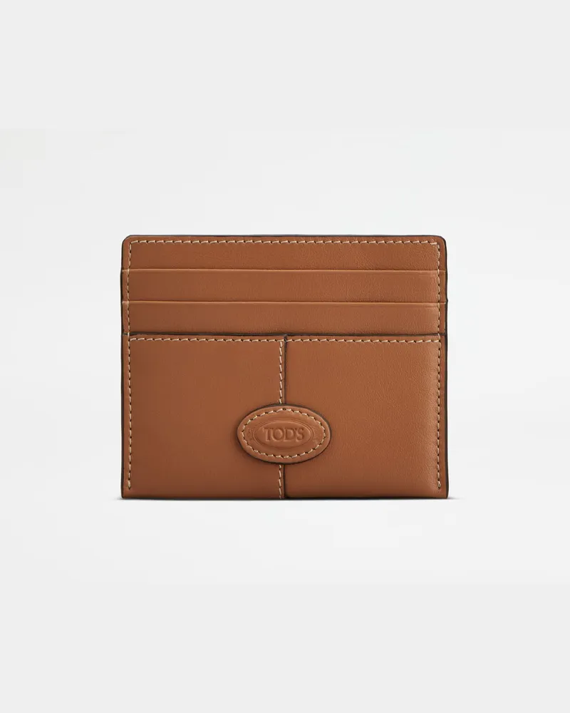 TOD'S Kreditkartenetui aus Leder, BRAUN,  - Wallets Braun