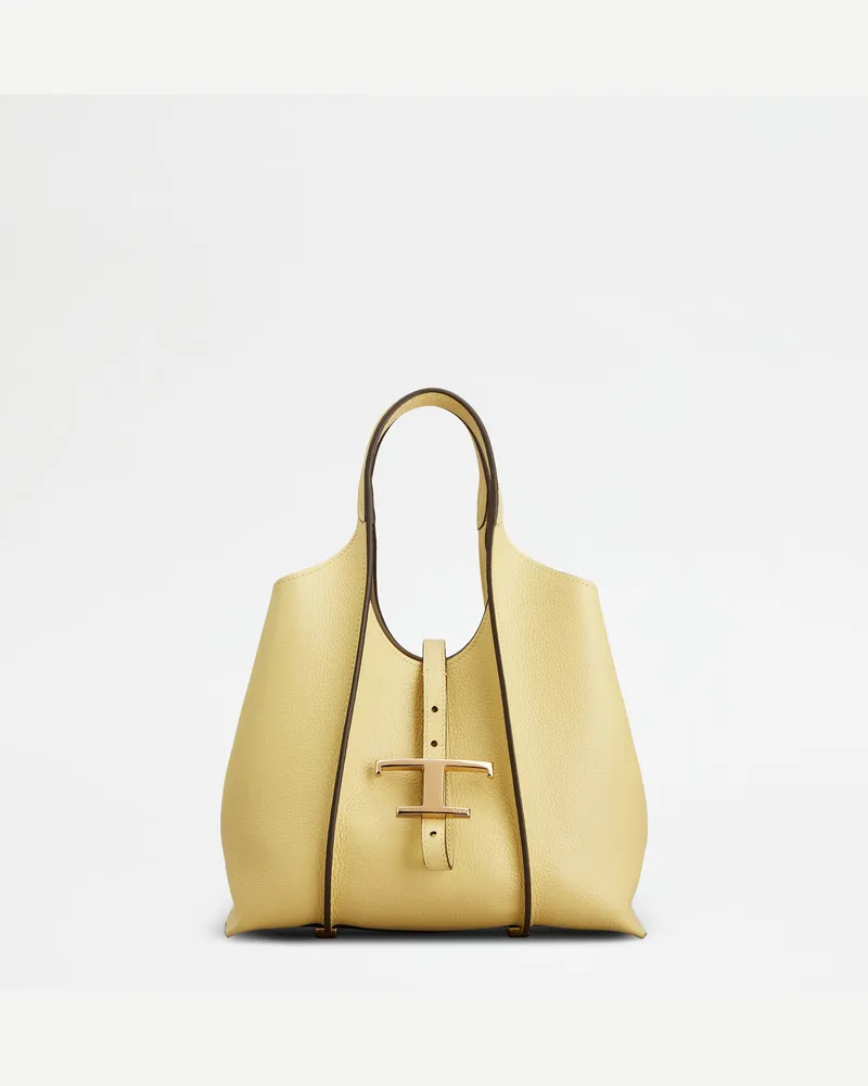 TOD'S Shopper T Timeless aus Leder Mini, GELB,  - Bags Gelb