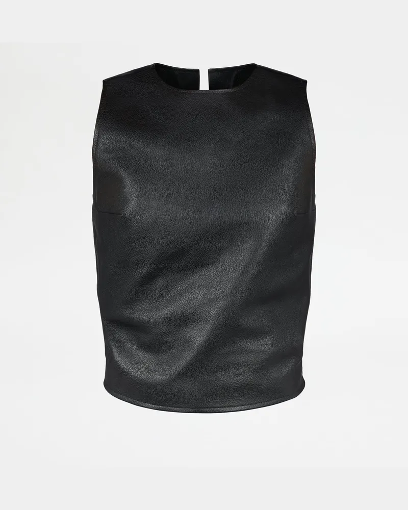 TOD'S Top aus Leder, SCHWARZ Shirts Schwarz