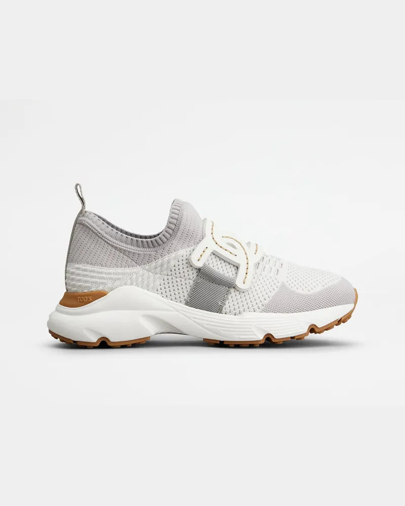 TOD'S Sneakers Kate aus technischem Gewebe, WEISS,GRAU Shoes Weiss