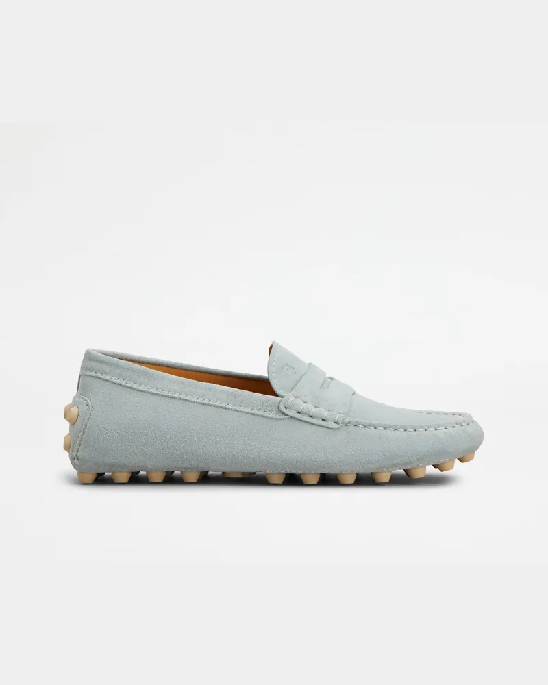 TOD'S Mokassins Gommino Bubble aus Veloursleder, HELLBLAU Shoes Hellblau