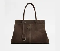Di Bag Shopper aus Veloursleder Medium, BRAUN,  - Bags