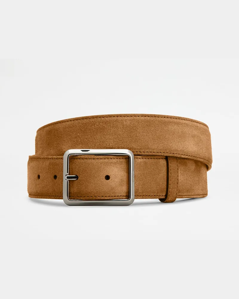 TOD'S Gürtel aus Veloursleder, BRAUN, 95 - Belts Braun