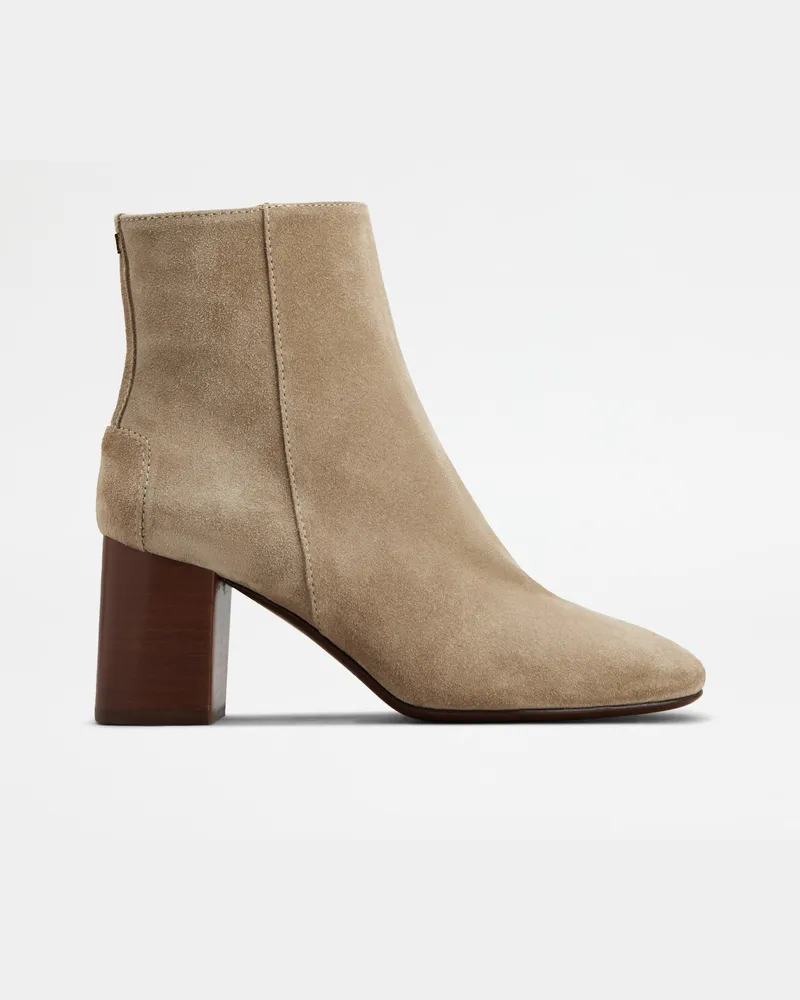 TOD'S Stiefeletten aus Veloursleder, BEIGE Shoes Beige
