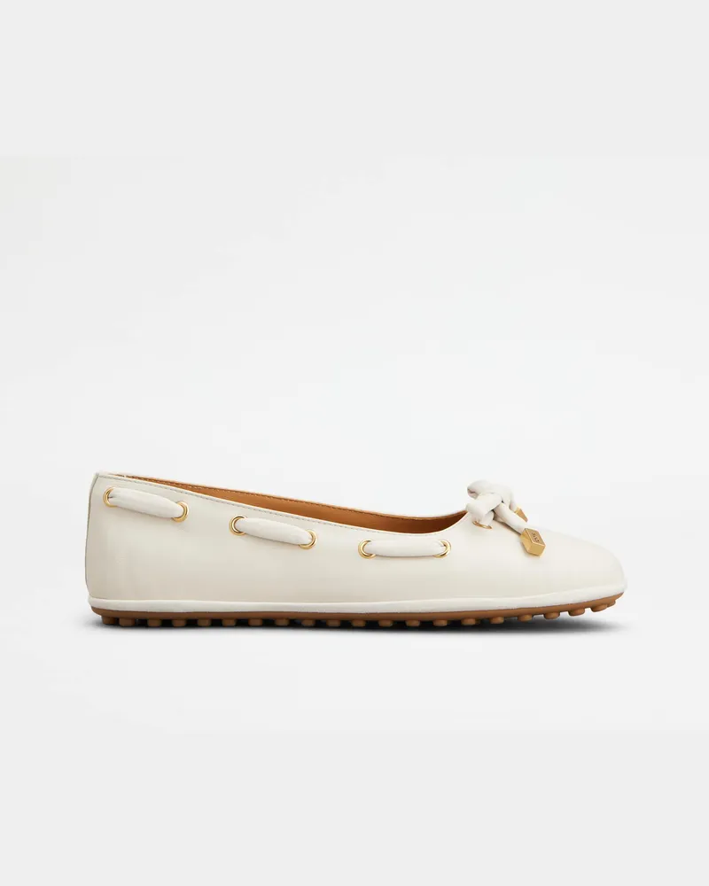 TOD'S Ballerinas aus Nappaleder, WEISS Shoes Weiss