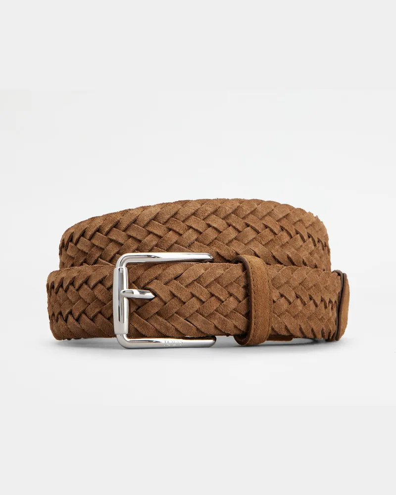 TOD'S Gürtel aus Veloursleder, BRAUN, 95 - Belts Braun