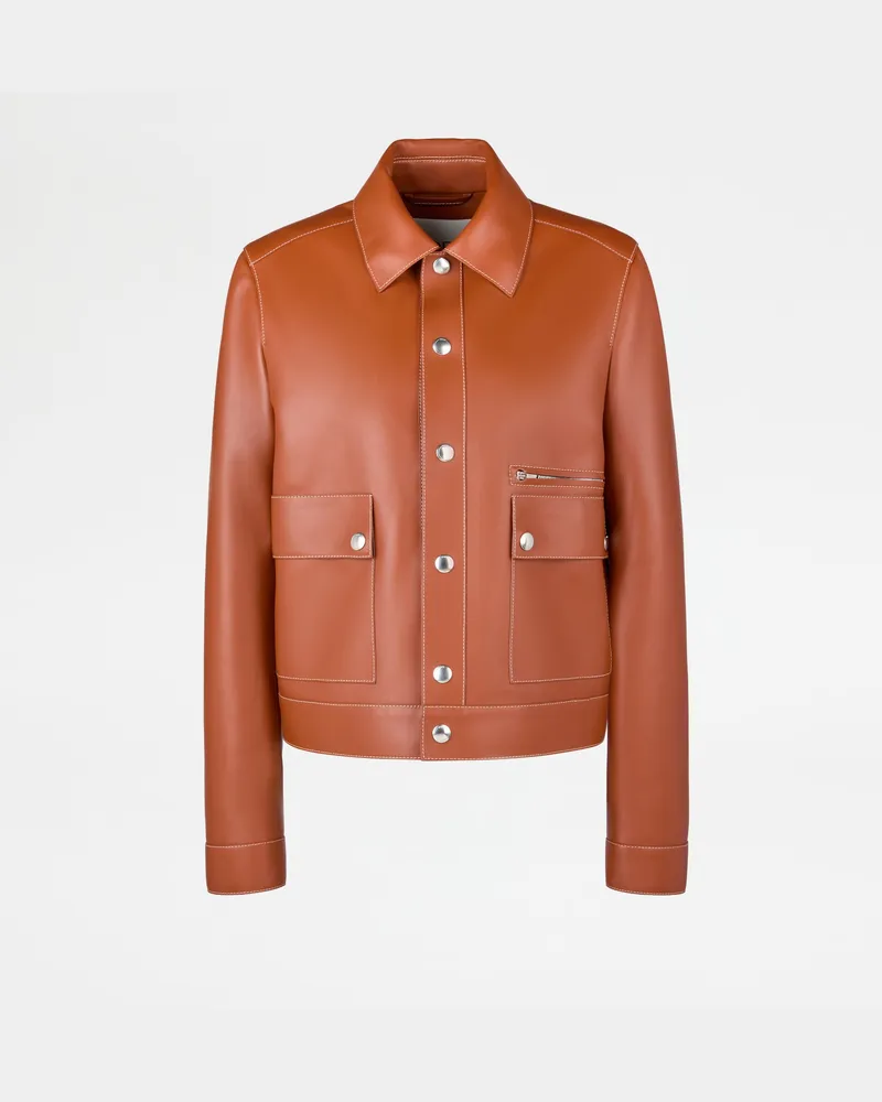TOD'S Jacke aus Leder, ORANGE Coat / Trench Orange