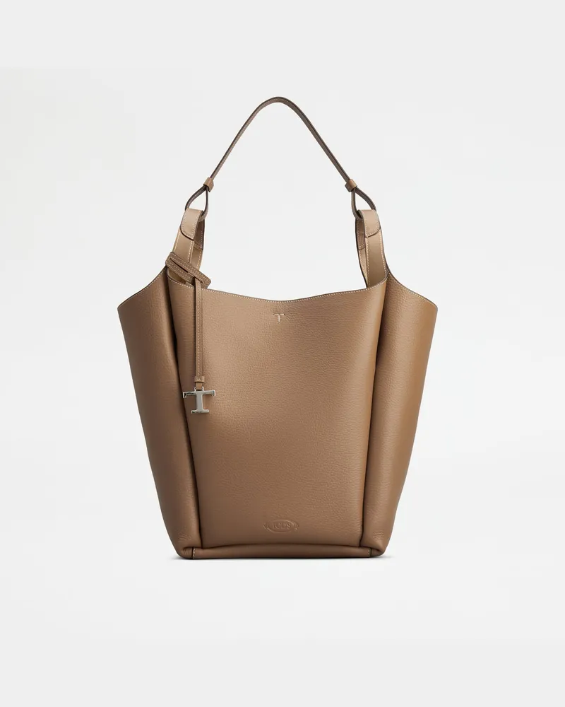 TOD'S Beuteltasche aus Leder Medium, BRAUN,  - Bags Braun