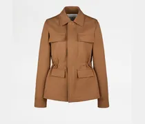 Field Jacket aus Gabardine, BRAUN Coat / Trench
