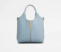 Tote-Shopper aus Leder Mini, HELLBLAU,  - Bags