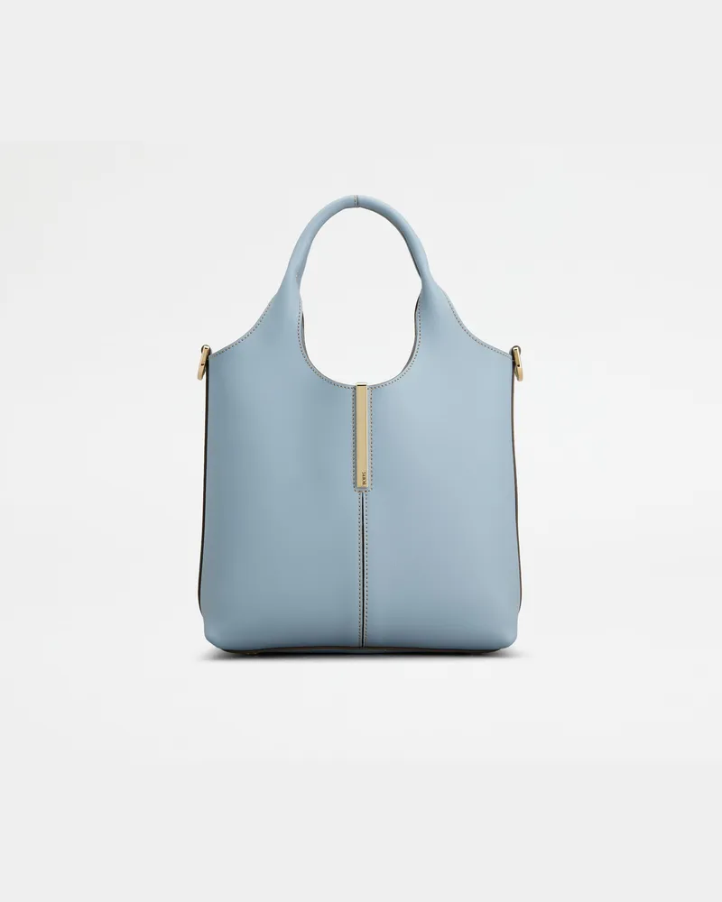 TOD'S Tote-Shopper aus Leder Mini, HELLBLAU,  - Bags Hellblau