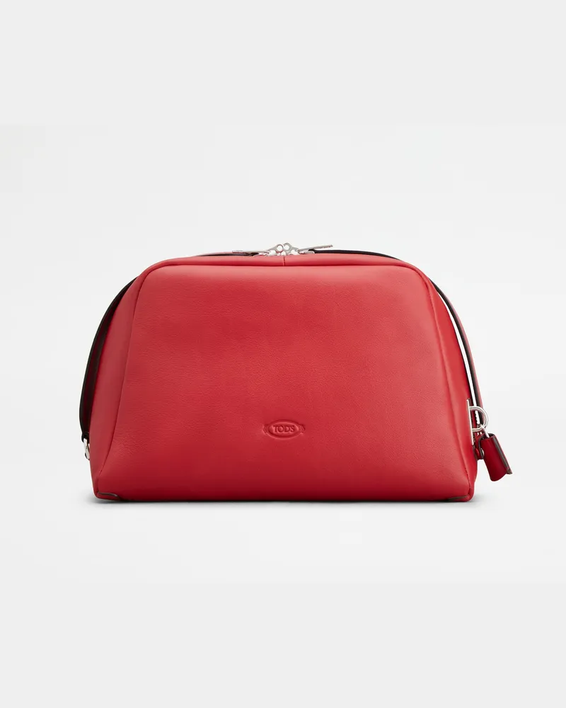 TOD'S Darsena Pouch aus Leder Medium, ROT,  - Bags Rot