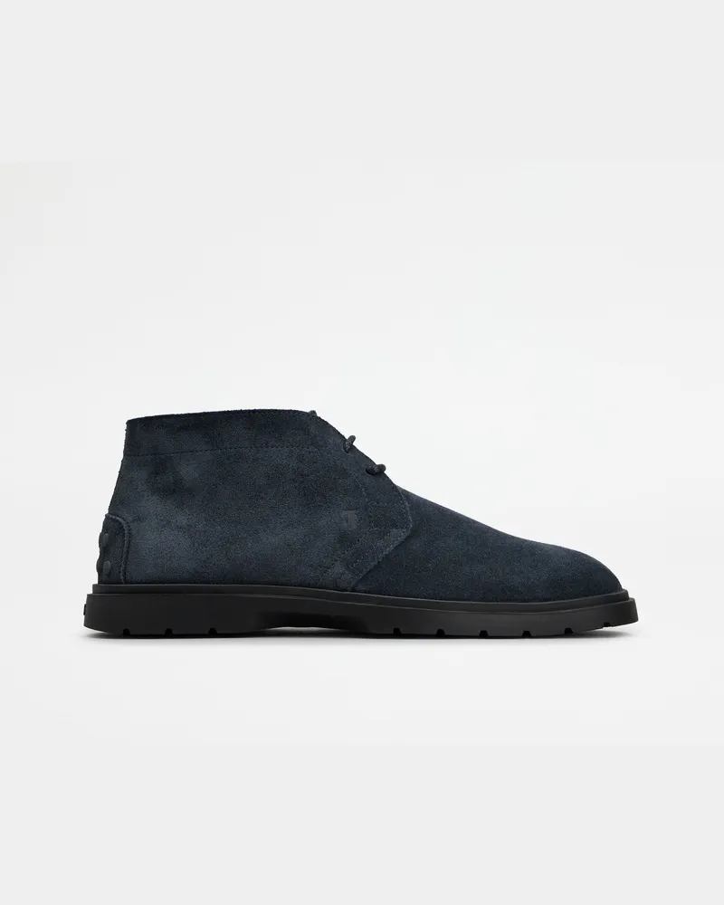 TOD'S Desert Boots aus Veloursleder, BLAU Shoes Blau