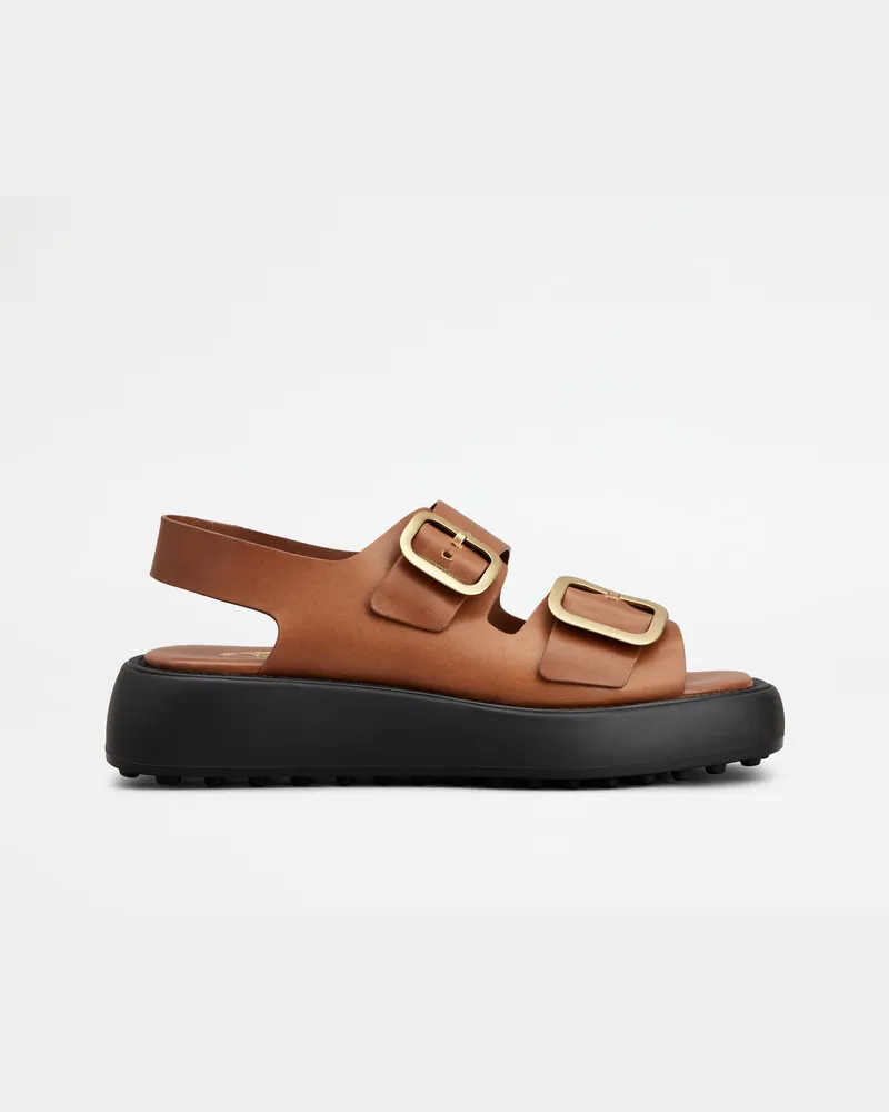 TOD'S Sandalen aus Leder, BRAUN Shoes Braun