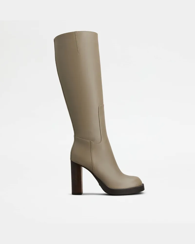 TOD'S Stiefel aus Leder, GRAU Shoes Grau