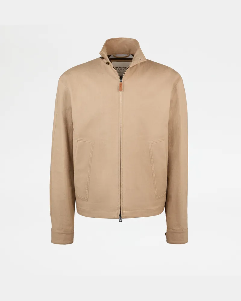 TOD'S Jacke aus Leinen, BEIGE Coat / Trench Beige