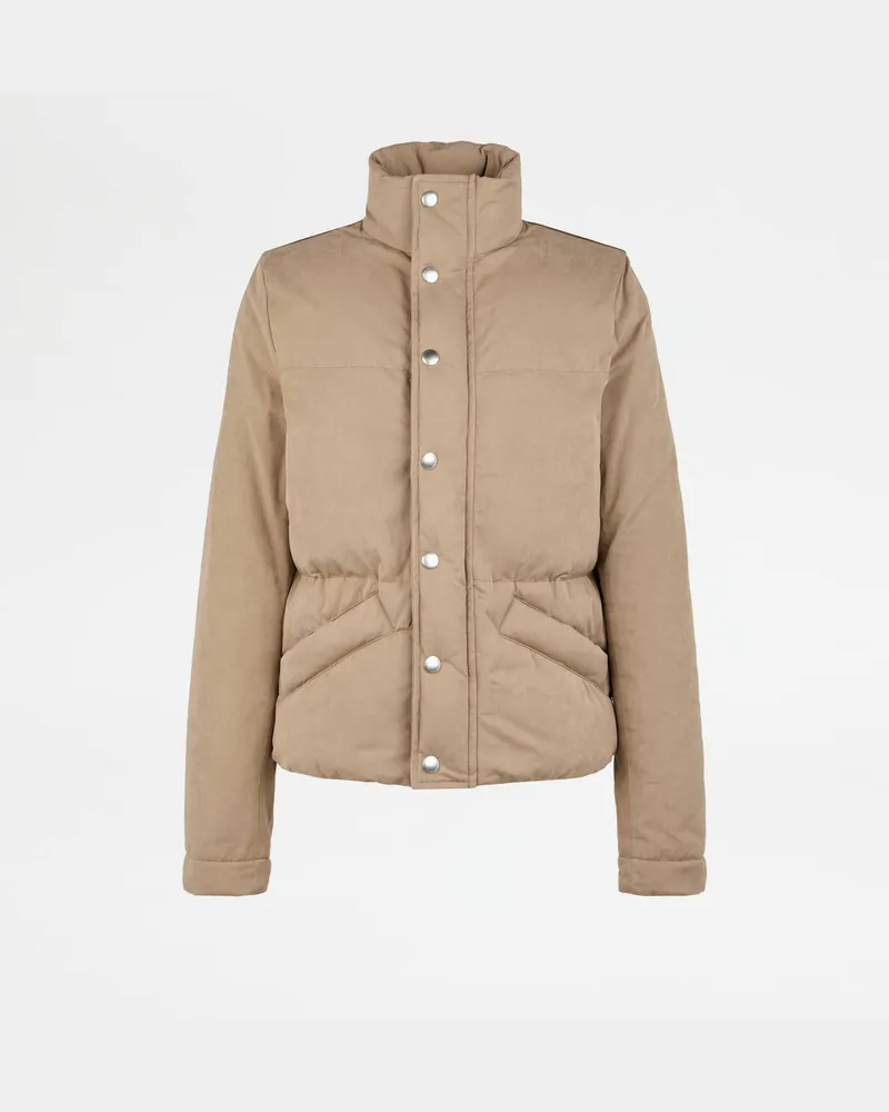 TOD'S Gefütterte Bomberjacke mit Ledereinsätzen, GRAU Coat / Trench Grau