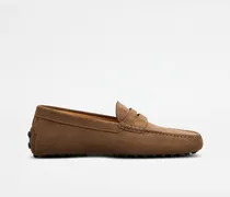 Mokassins Gommino aus Veloursleder, BRAUN Shoes