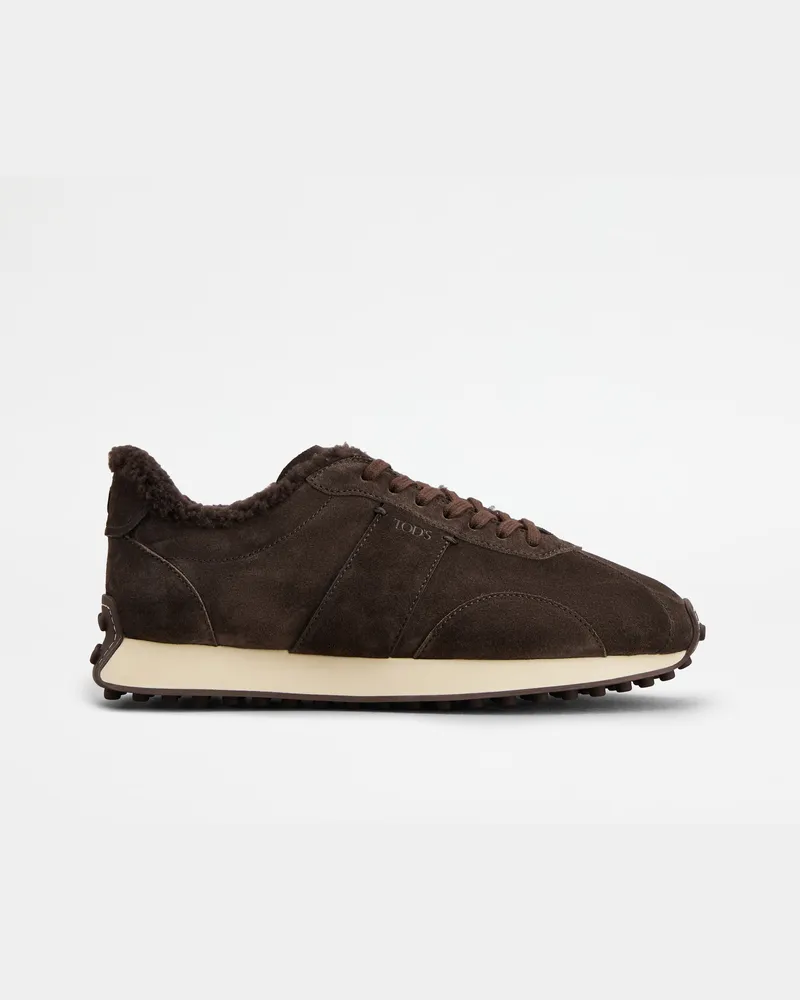 TOD'S Sneakers T Vintage aus Veloursleder, BRAUN Shoes Braun
