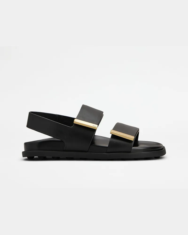 TOD'S Sandalen aus Leder, SCHWARZ Shoes Schwarz
