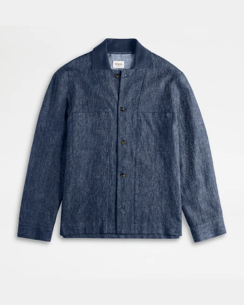 TOD'S Overshirt aus einer Leinenmischung, BLAU, XX - Coat / Trench Blau