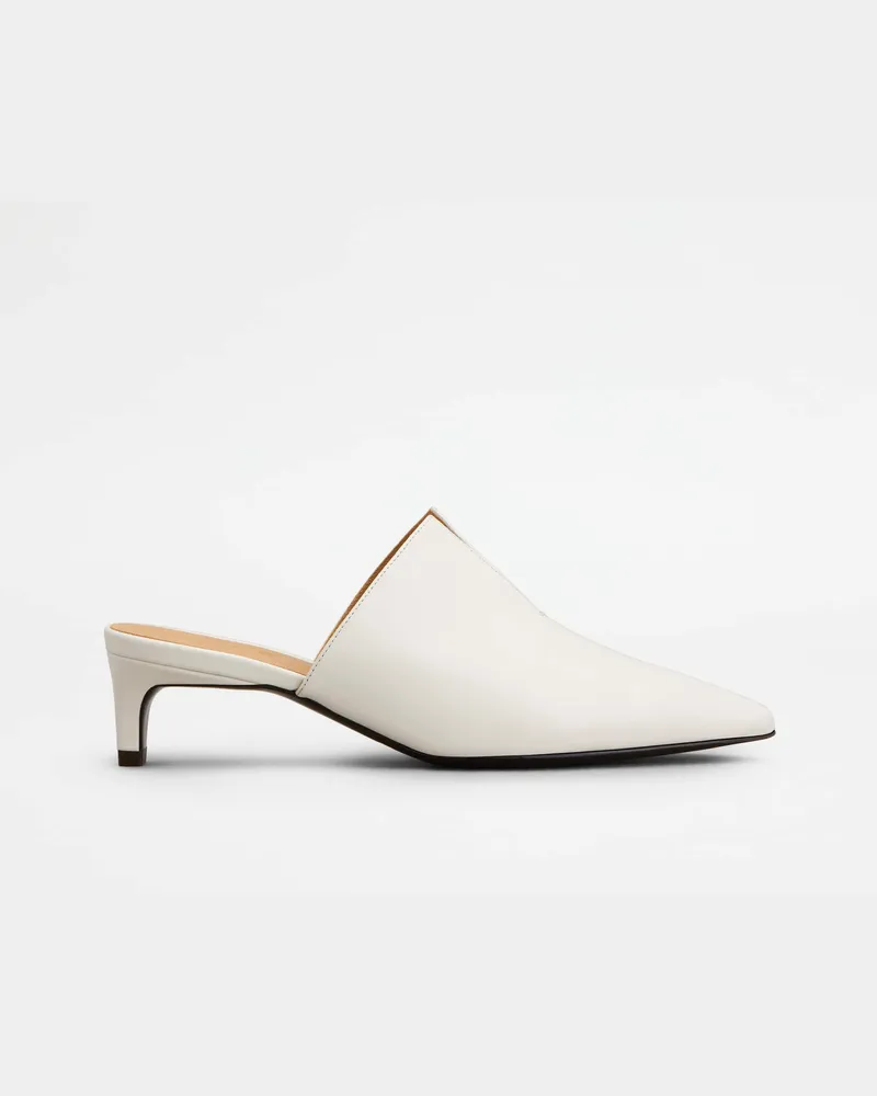 TOD'S Mules aus Nappaleder, WEISS Shoes Weiss