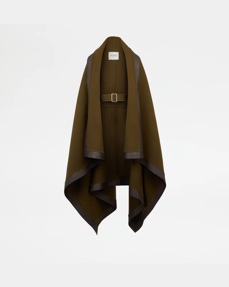 TOD'S Cape aus Wolle, GRÜN,  - Coat / Trench Grün