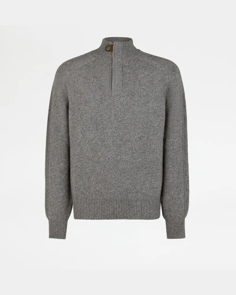 TOD'S Pullover mit halblangem Reißverschluss aus Kaschmir, GRAU Knitwear Grau