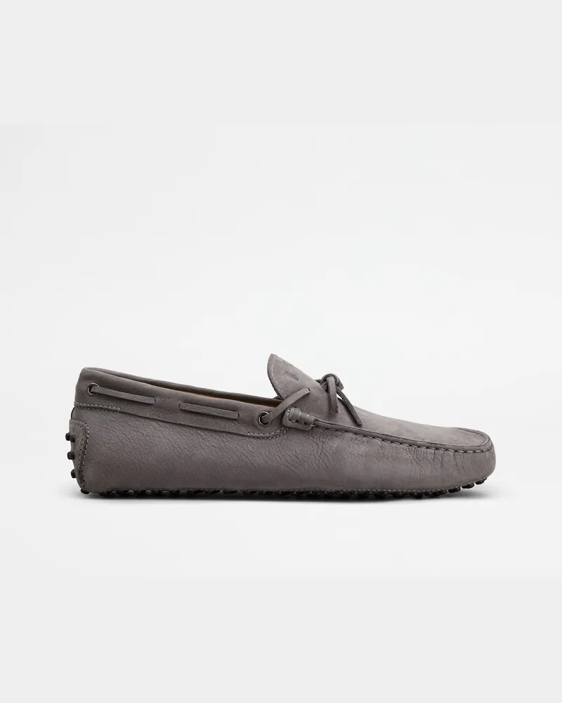 TOD'S Mokassins Gommino aus Nubukleder, GRAU Shoes Grau
