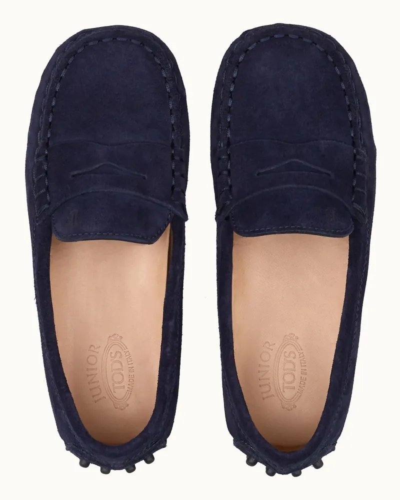 TOD'S Mokassins Gommino Junior aus Veloursleder, BLAU Junior Shoes Blau