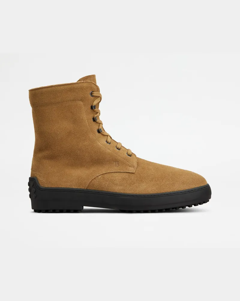 TOD'S Stiefeletten Winter Gommino aus Veloursleder, BRAUN Shoes Braun