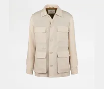 Field Jacket aus Leinen, BEIGE, XX - Coat / Trench