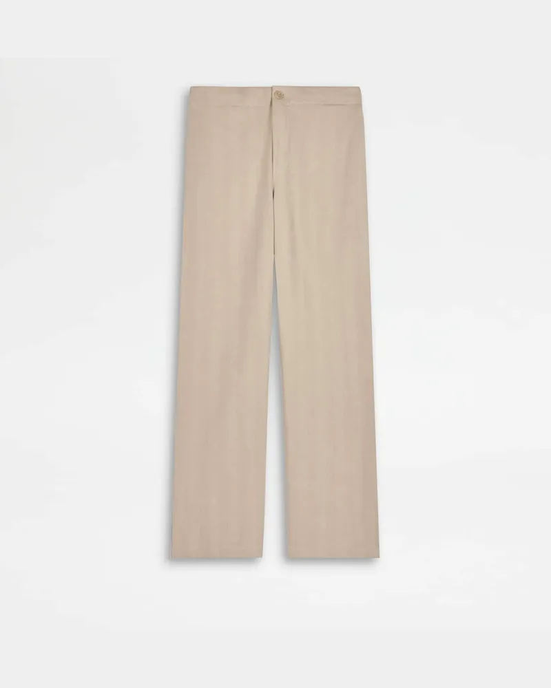 TOD'S Hose aus Leinen und Seide mit Tunnelzug, BEIGE, XX - Trousers Beige