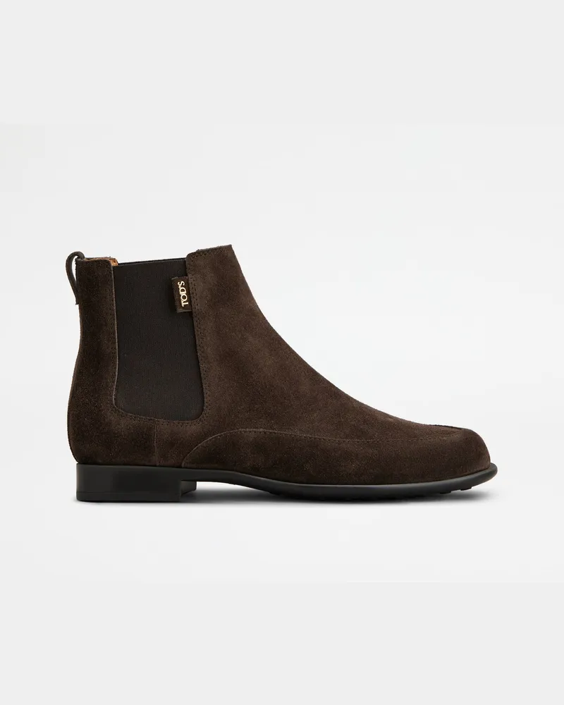 TOD'S Chelsea Boots aus Veloursleder, BRAUN Shoes Braun