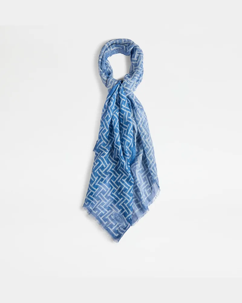 TOD'S Schal aus Leinen, BLAU,  - Bags Blau