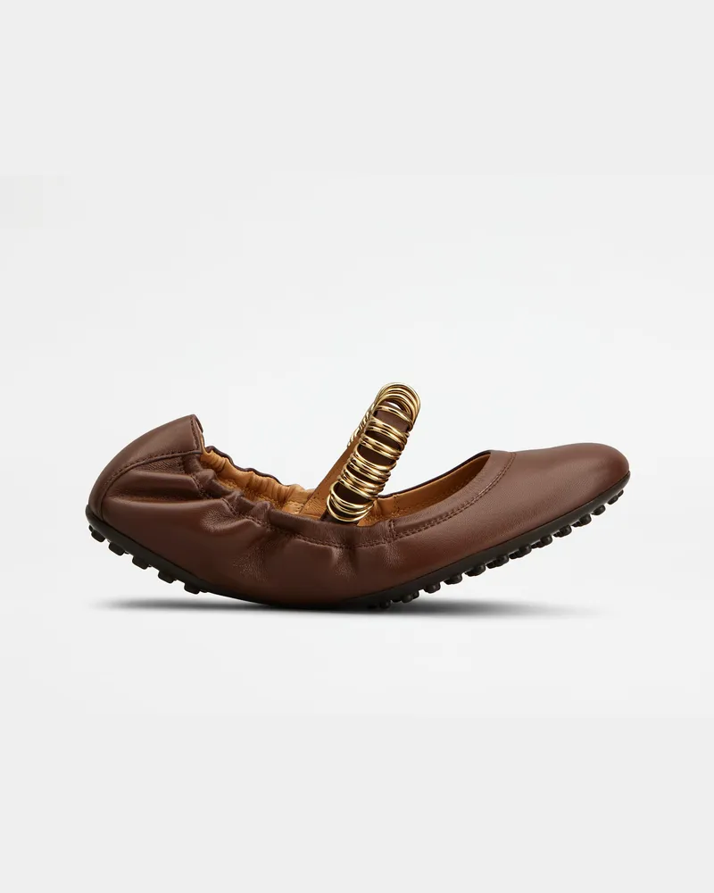 TOD'S Ballerinas aus Leder, BRAUN Shoes Braun