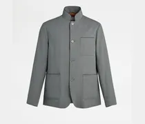 Jacke Castello aus Leinen und Seide, GRAU, XX - Coat / Trench