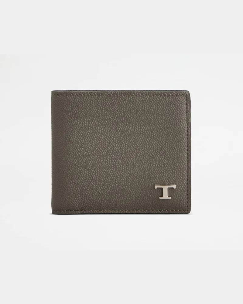 TOD'S Portemonnaie aus Leder, GRAU,  - Wallets Grau