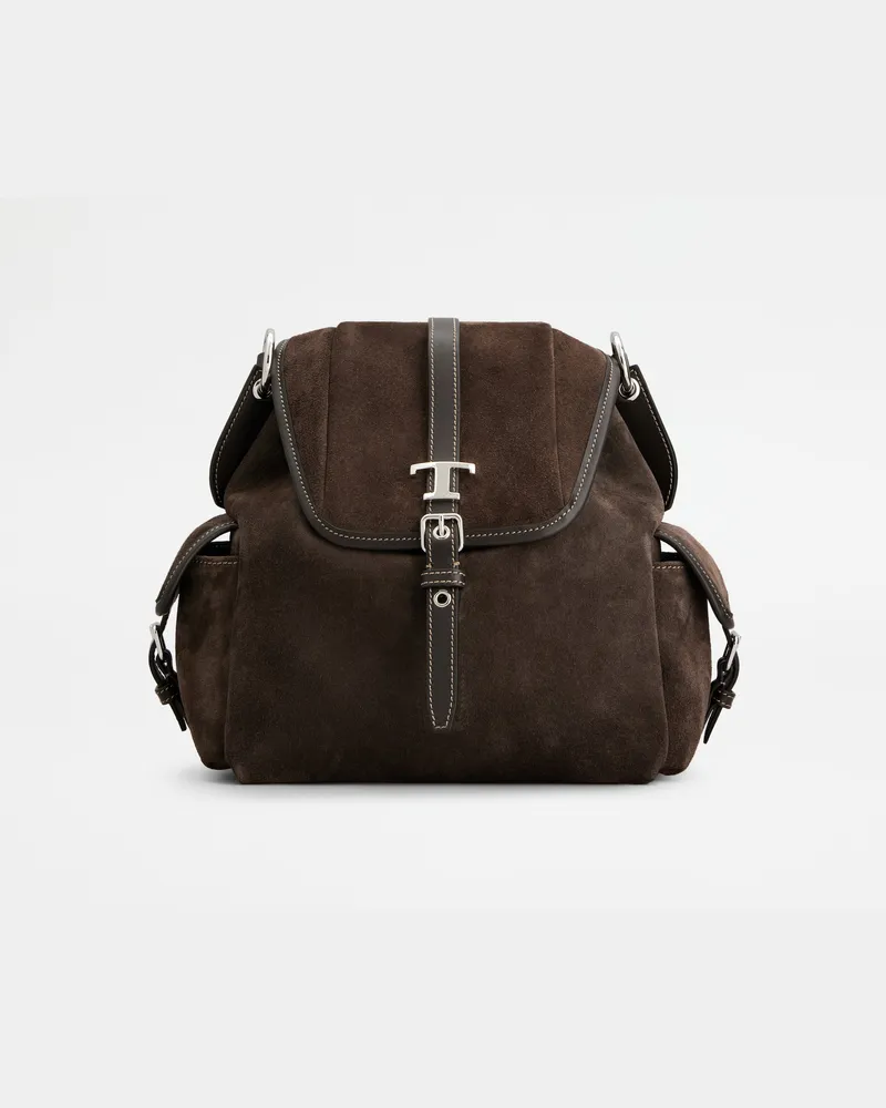 TOD'S Rucksack aus Veloursleder Mini, BRAUN,  - Bags Braun
