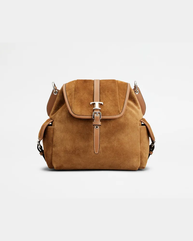 TOD'S Rucksack aus Veloursleder Mini, BRAUN,  - Bags Braun