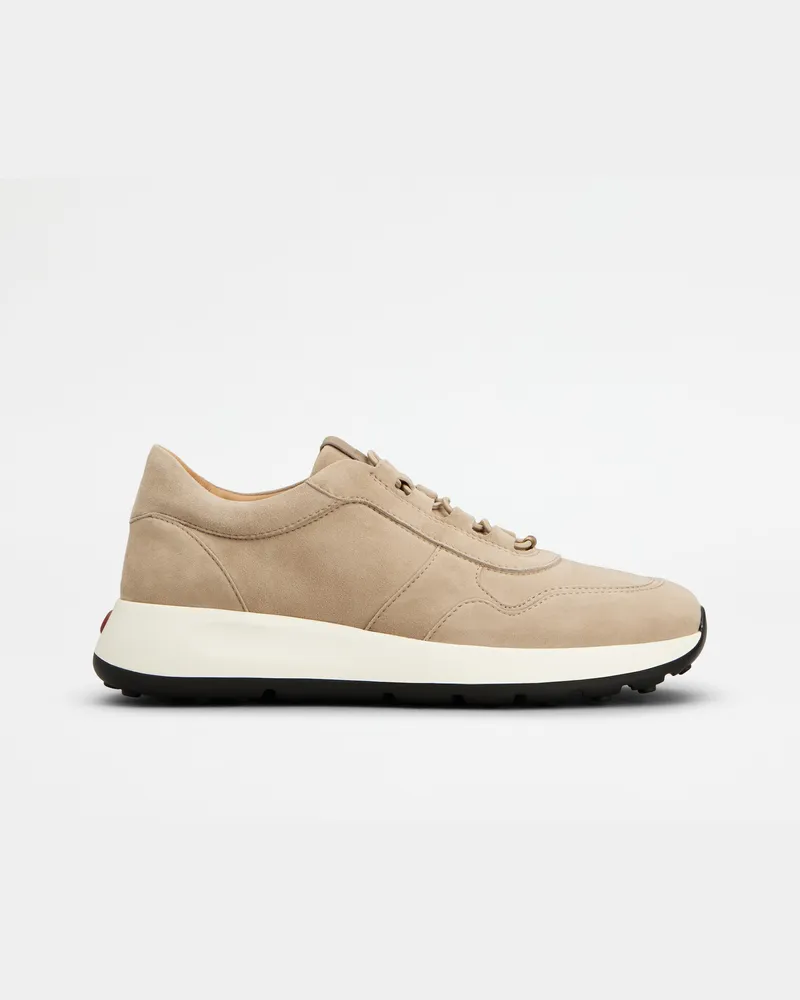 TOD'S Sneakers Red Dot aus Veloursleder, BEIGE Shoes Beige