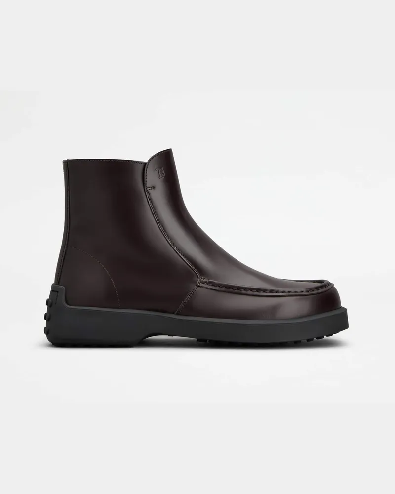 TOD'S Stiefeletten aus Leder, BORDEAUX Shoes Bordeaux