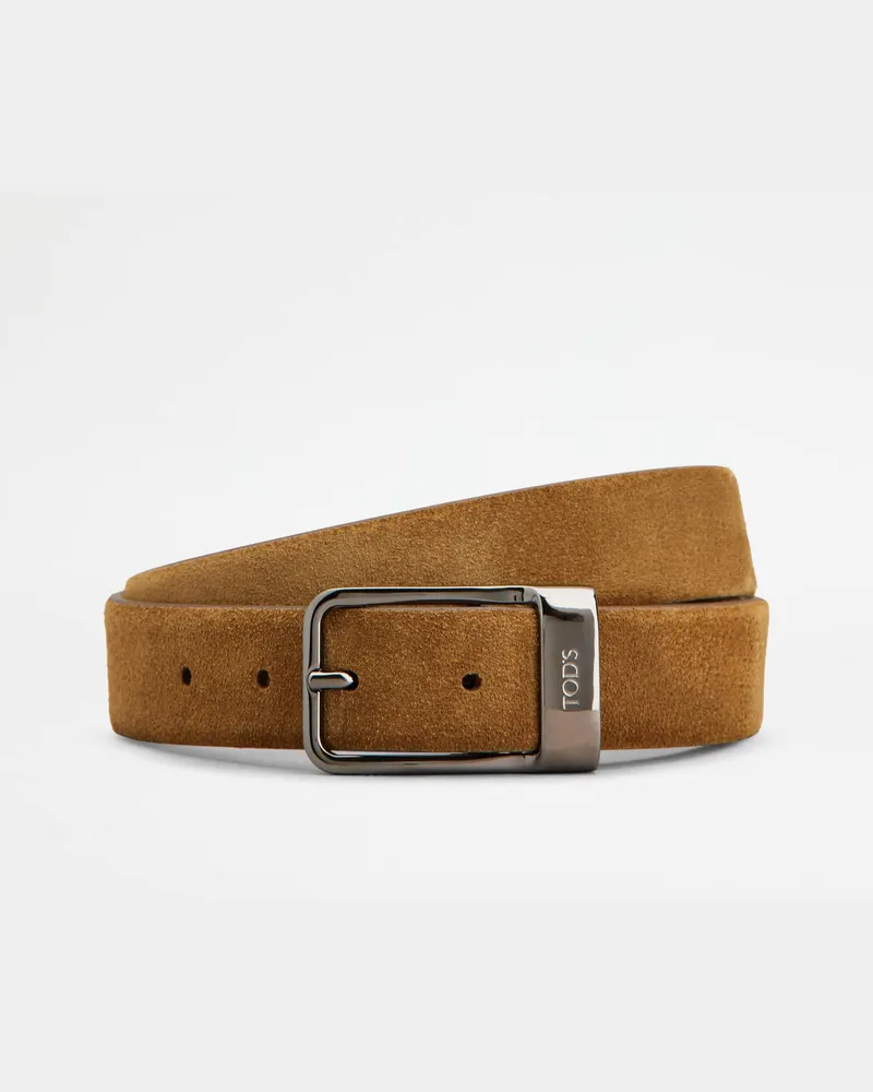 TOD'S Gürtel aus Veloursleder, BRAUN, 90 - Belts Braun