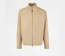 Jacke aus Pashmy-Veloursleder, BEIGE, XX - Coat / Trench