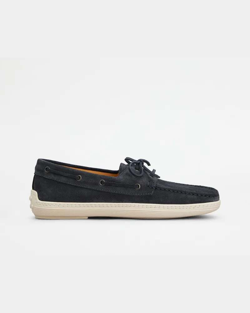 TOD'S Bootsschuhe aus Veloursleder, BLAU Shoes Blau