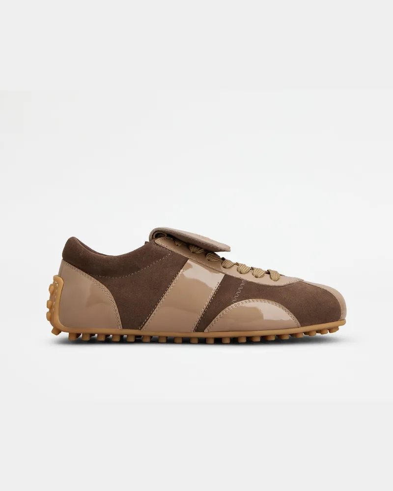 TOD'S Sneakers Tod's T-Marathon aus Lackleder und Veloursleder, BEIGE,BRAUN Shoes Beige