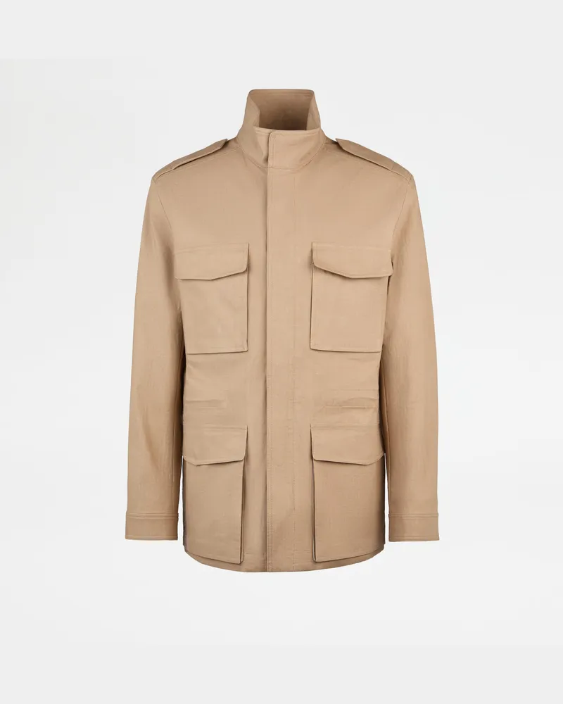 TOD'S Field Jacket aus Leinen, BEIGE Coat / Trench Beige