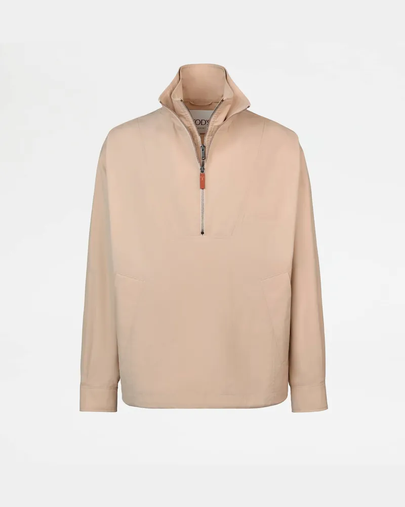 TOD'S Anorak aus harzbeschichteter Popeline, BEIGE Coat / Trench Beige
