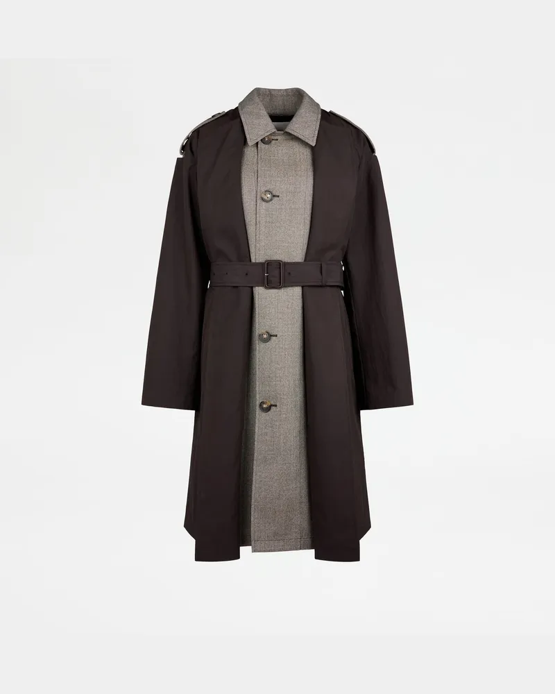 TOD'S 2-in-1-Trenchcoat aus technischer Baumwolle und Wolle, BRAUN Coat / Trench Braun